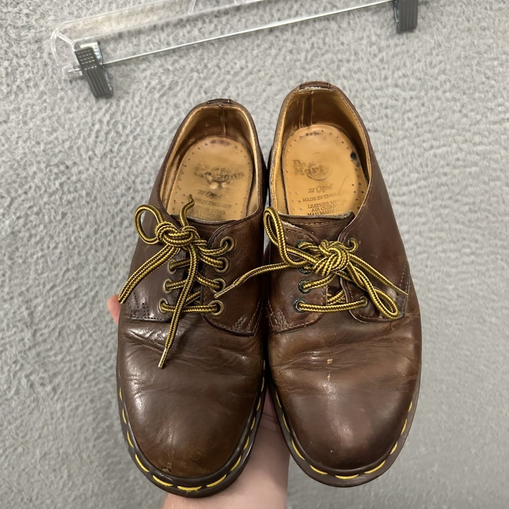 Doc Marten Shoes Size 3 Brown Leather Kids Boys Junior 1461 Made In England